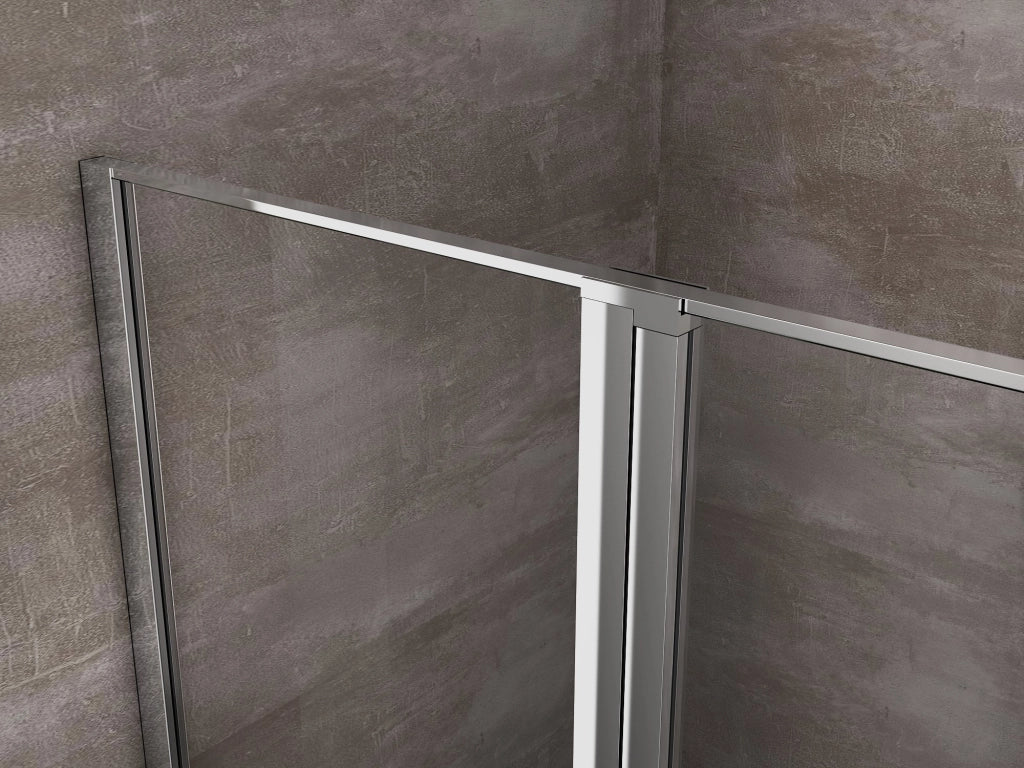 Porta doccia vetro 6 mm apertura battente con fisso in linea Altezza 190 regolabile 97-100