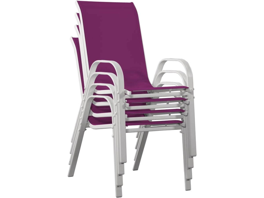 Sedia da giardino textilene "Cordoba" -Phoenix-Rosa-Set di 4