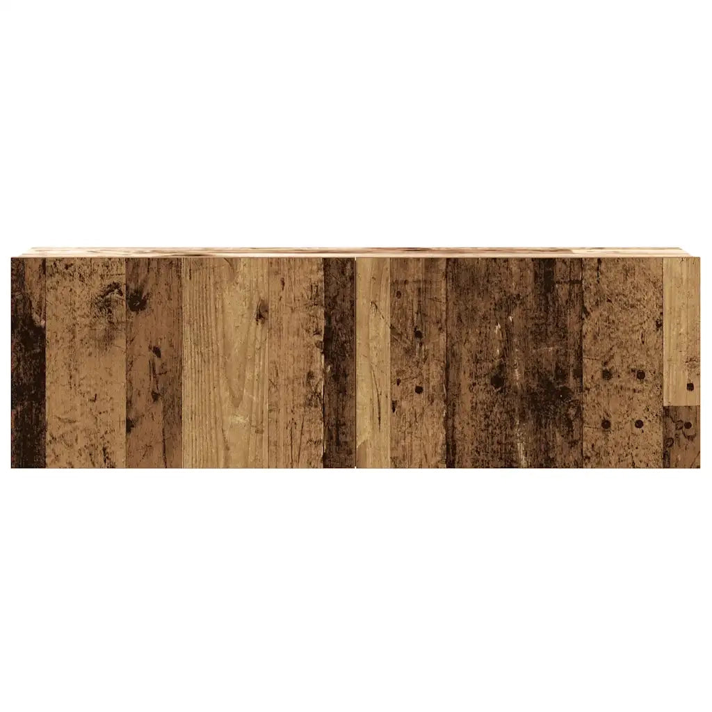 Set Mobile TV 2 pz-Set di 2 Credenza per TV Montato a Parete Legno Antico in Truciolato