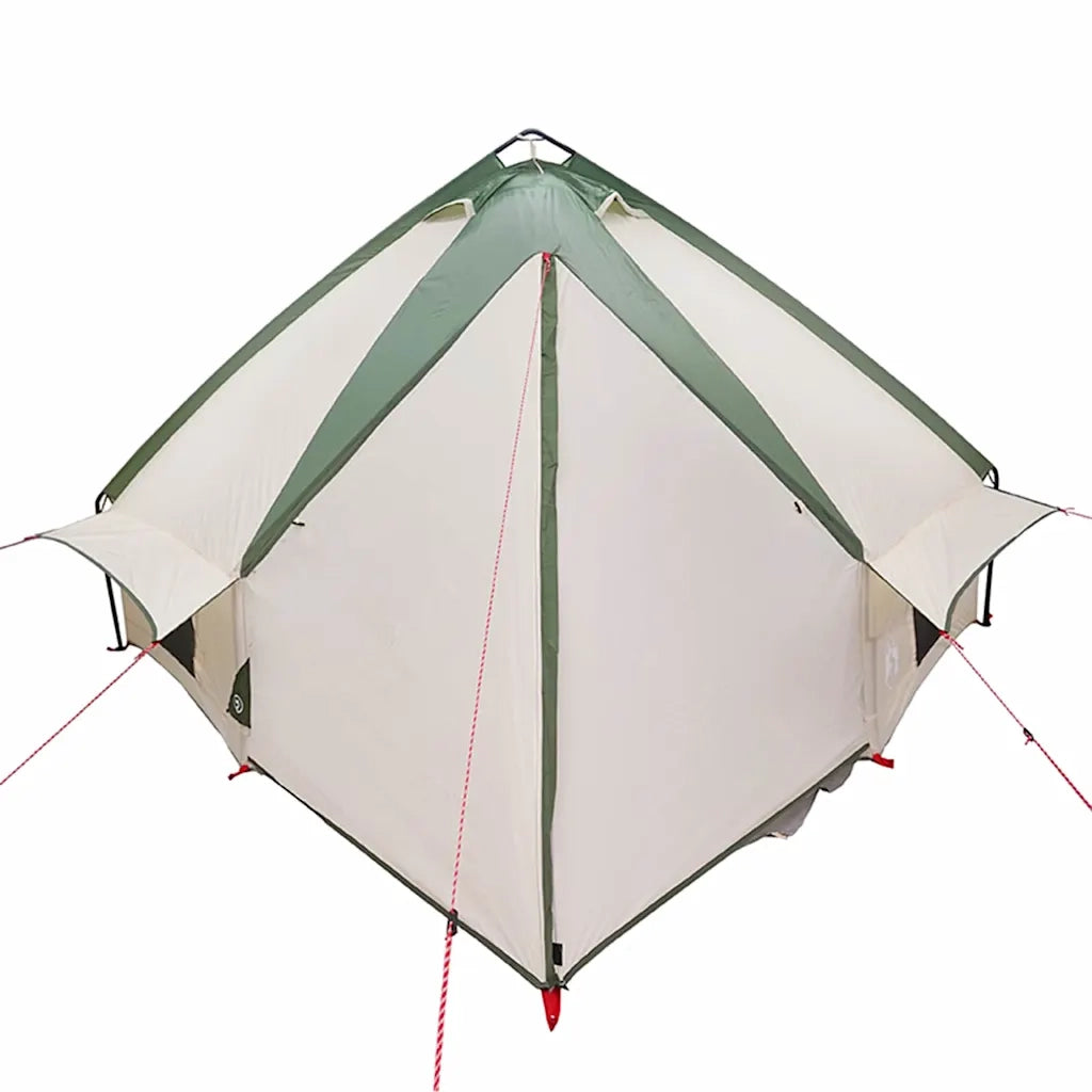 Tenda Teepee per 6 persone-Tenda da campeggio Verde e Bianco 431 x 366 x 185 cm