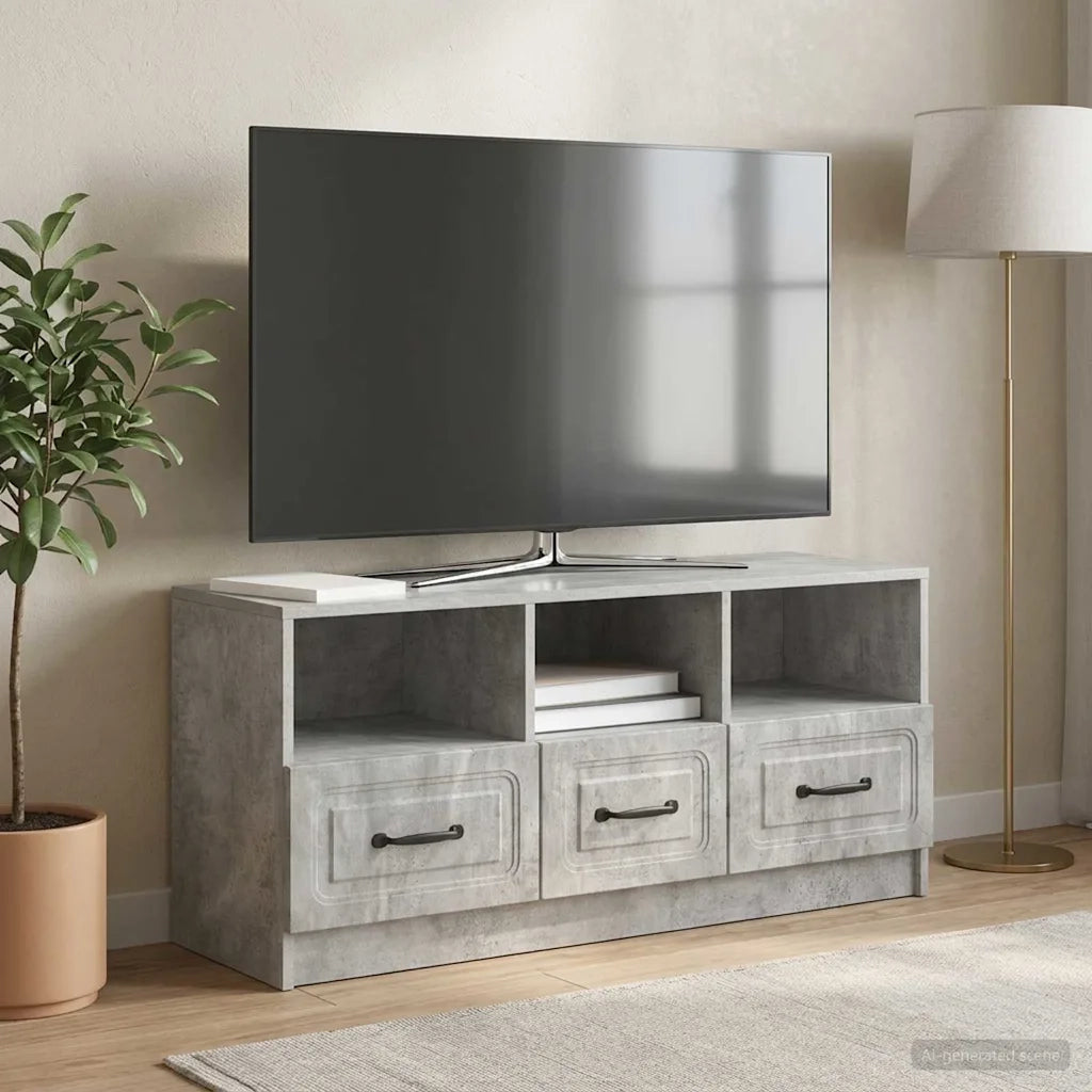 Mobile TV con cassetto Grigio Cemento 102 x 34,5 x 47 cm 895828