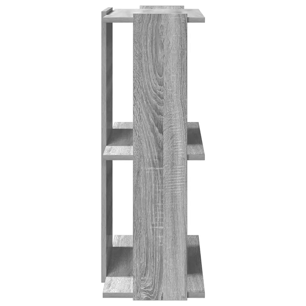 Libreria a 3 Ripiani-Scaffale per Libri-Mobile di Stoccaggio Grigio Sonoma 60x30x80cm Legno Multistrato