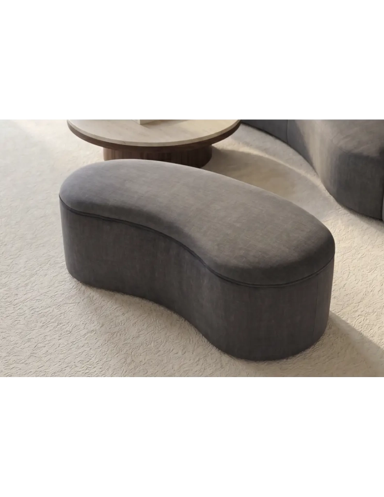 Pouf contenitore NYJY in velluto – Grigio grafite – 120 x 40 x 50 cm