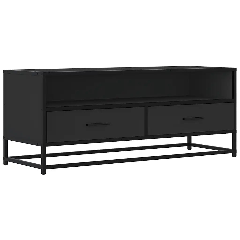 Mobile Porta TV Nero 180x30x50cm in Truciolato e Metallo 848814