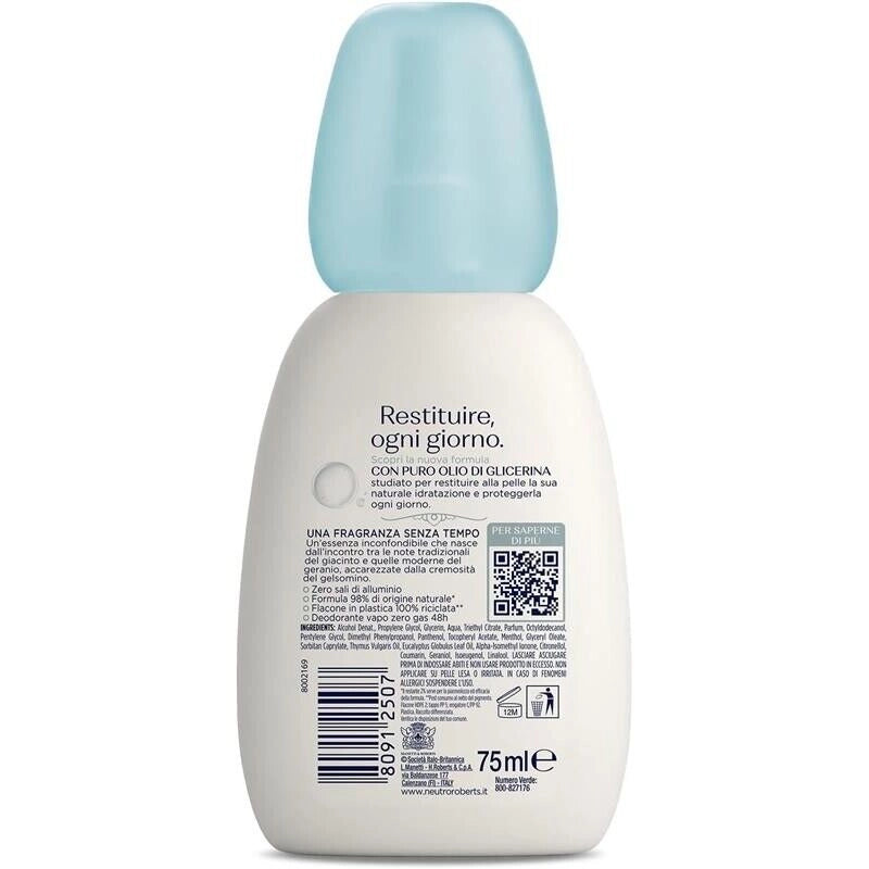 NEUTRO ROBERTS DEODORANTE VAPO FRESCO CLASSICO ZERO SALI DI ALLUMINIO CON PURO OLIO DI GLICERINA 75 ML