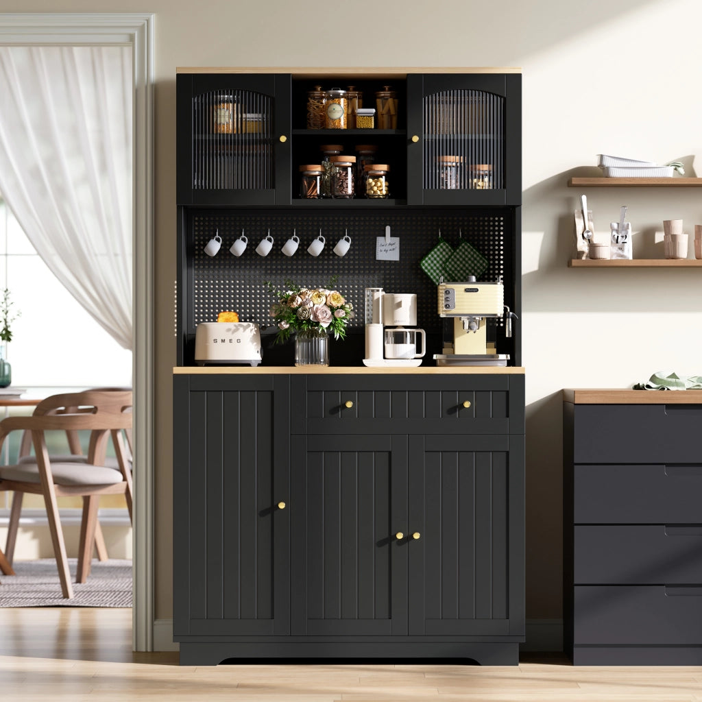 Mobile Armadio con Ante Ripiani Regolabili ¨C Minimal ¨C Nero Multiuso 103.5x40x180 cm