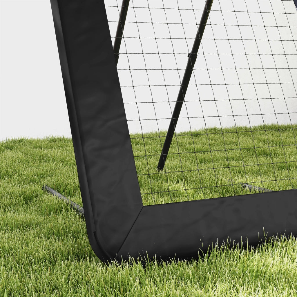 Rebounder multi-sport pieghevole in acciaio nero 128 x 118 x 108-120 cm