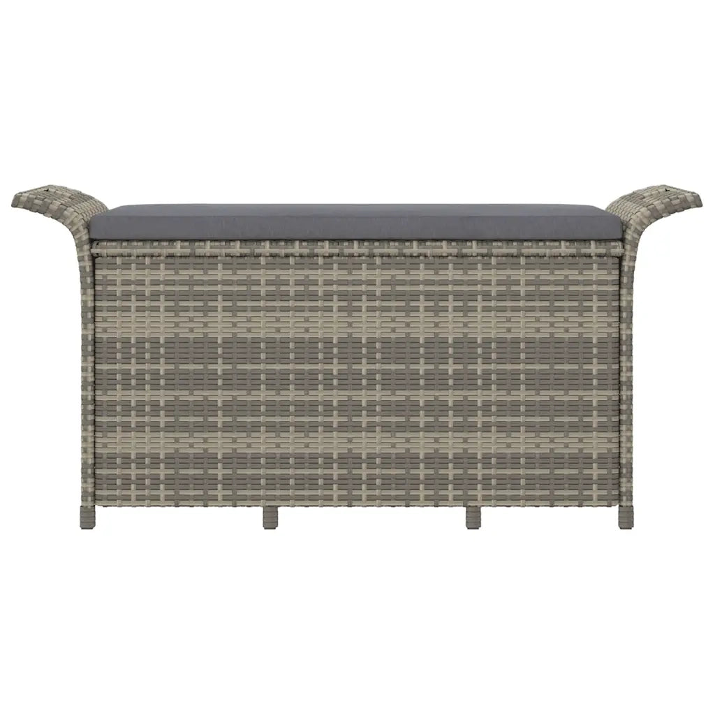 Panca da Giardino con Cuscino Grigio 116x46x57 cm in Polyrattan 363418