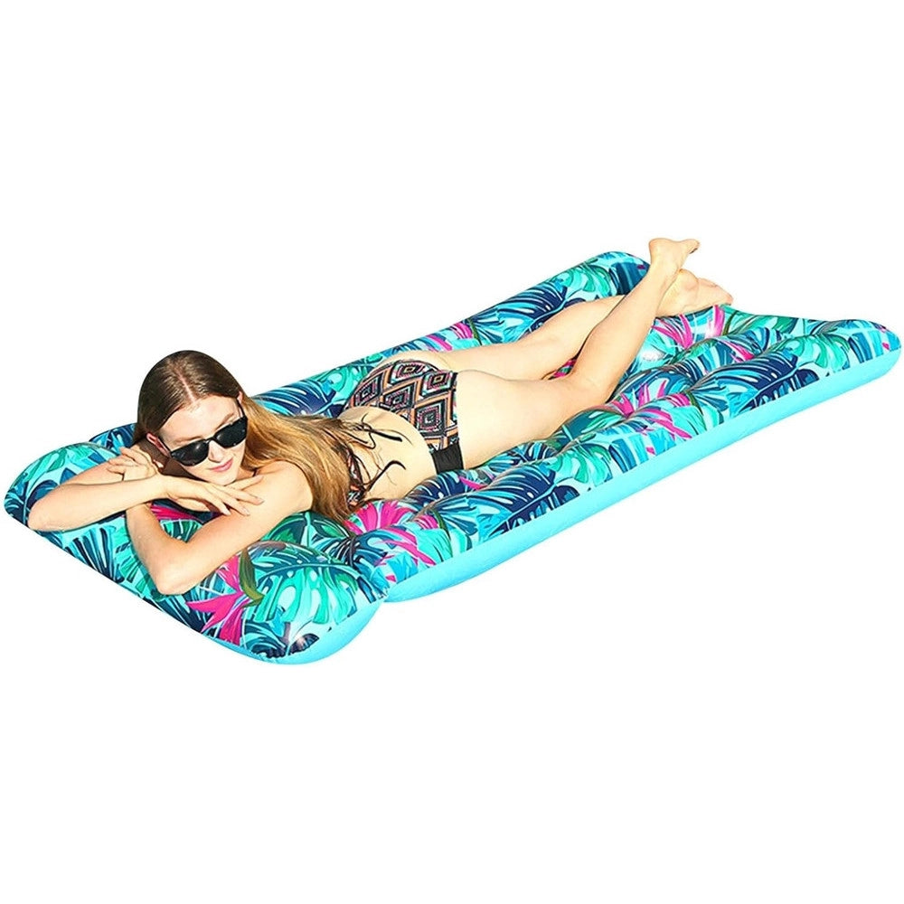 Trade Shop - Materassino Gonfiabile Galleggiante Con Poggiatesta Per Piscina 21 Fori 180x85cm 628529 -