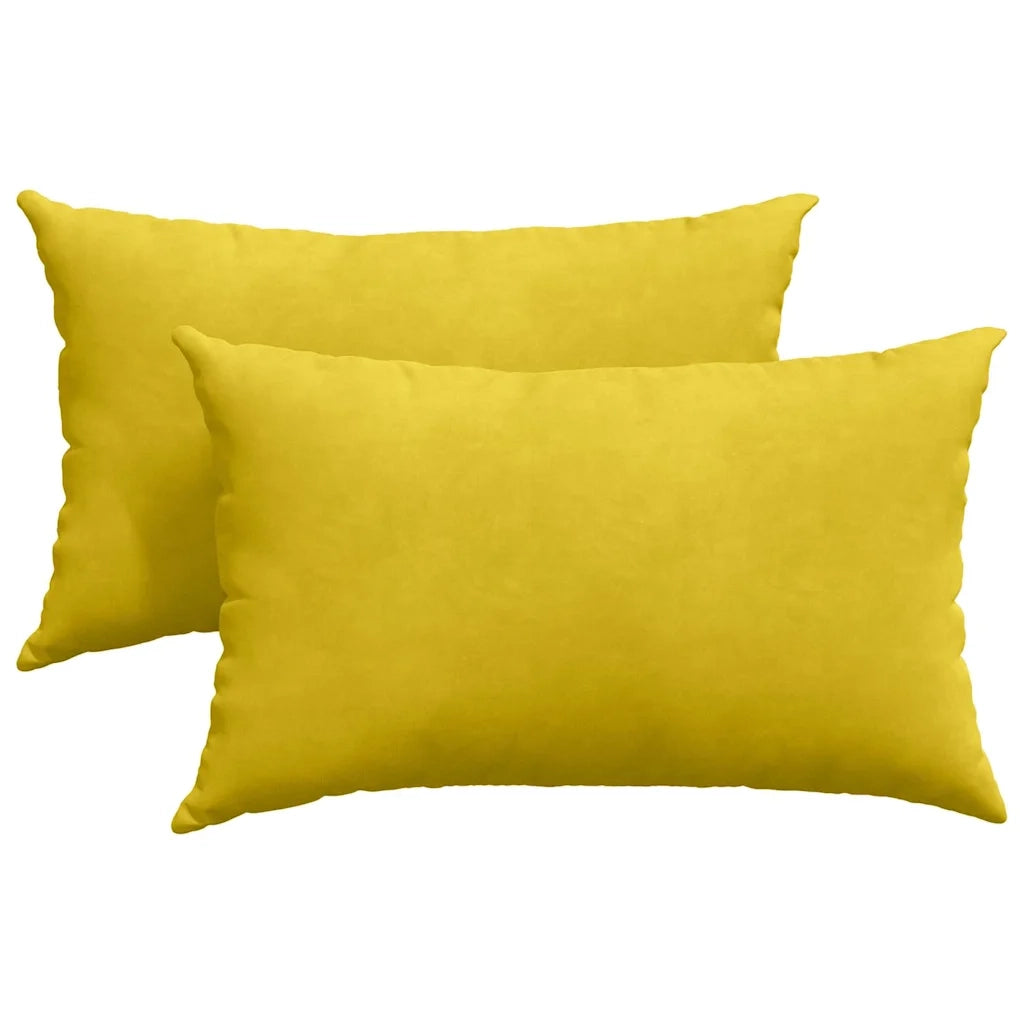 Cuscini da Divano 2 pz | Cuscini per sedie Giallo 50 x 30 cm Tessuto in Cords