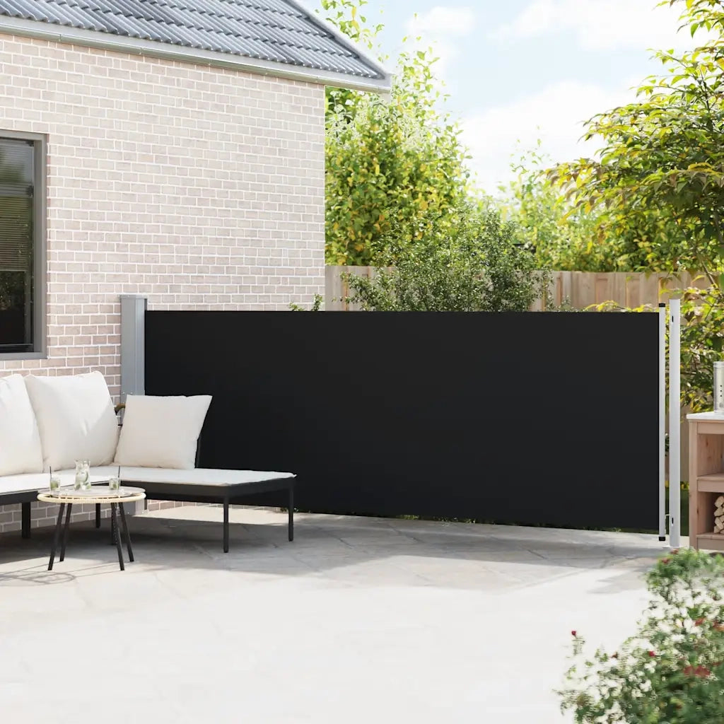Tenda Laterale Retrattile per Patio 140x600 cm Nera 313369