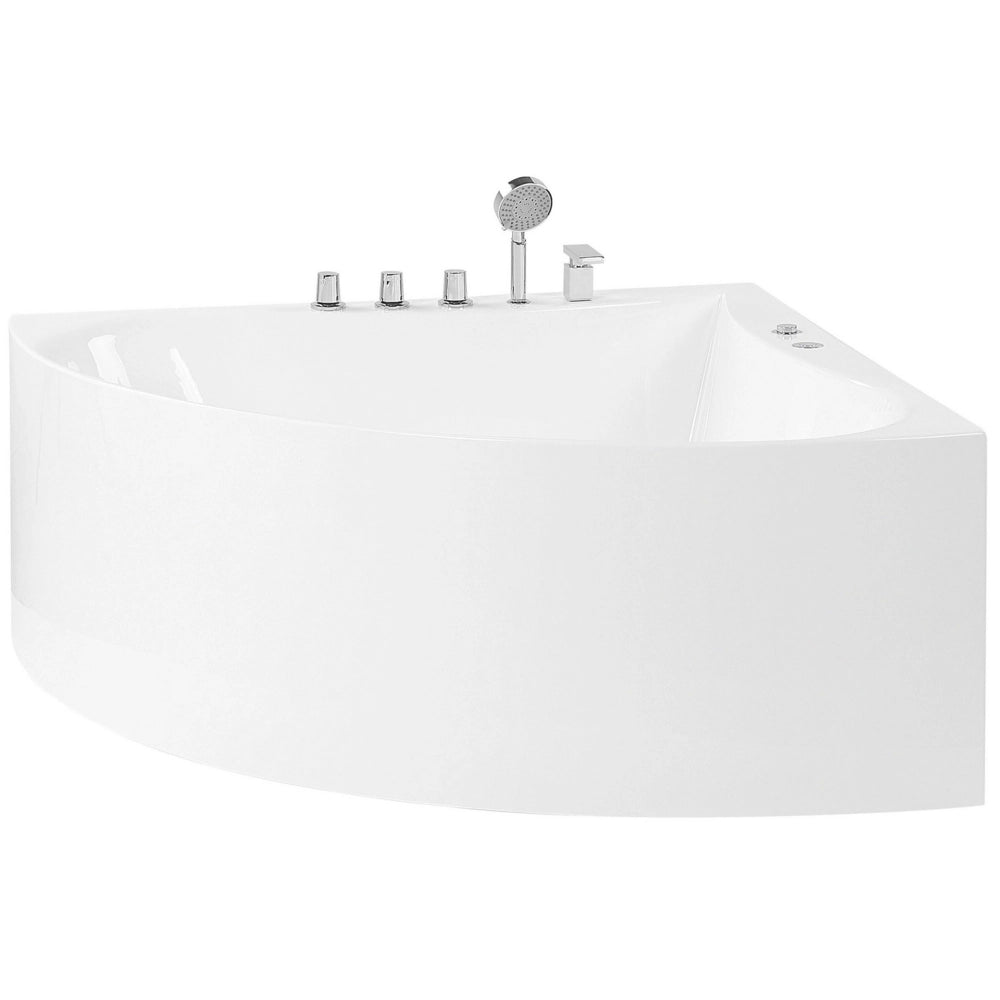 Vasca Idromassaggio Angolare Bianca con Argento Sanitario Acrilico Singolo 133 x 187 cm Idromassaggio Moderno