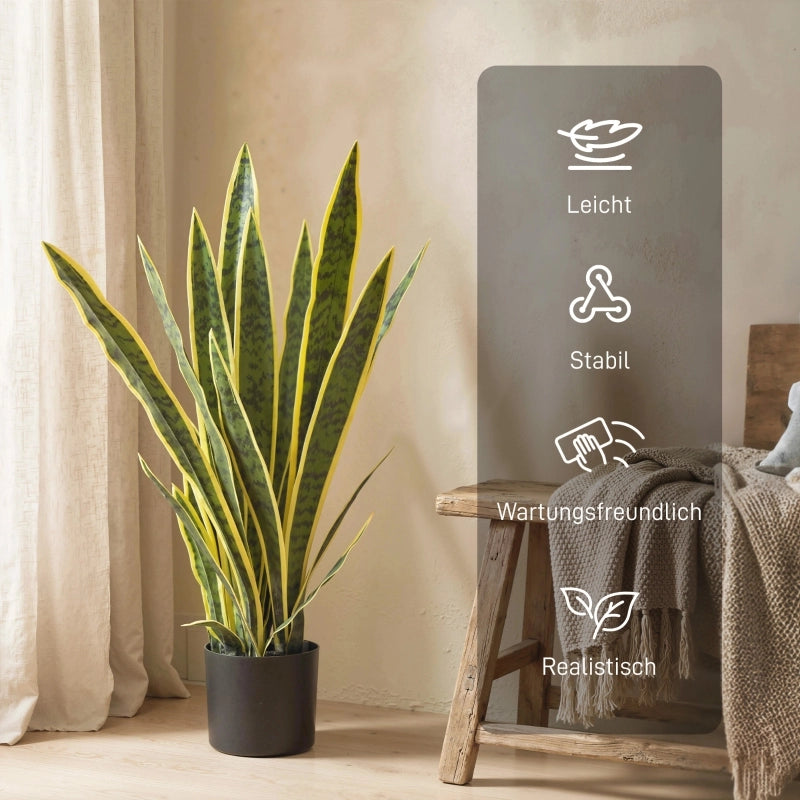Sansevieria artificiale, grande, 77 cm, pianta artificiale in vaso per soggiorno, idea regalo