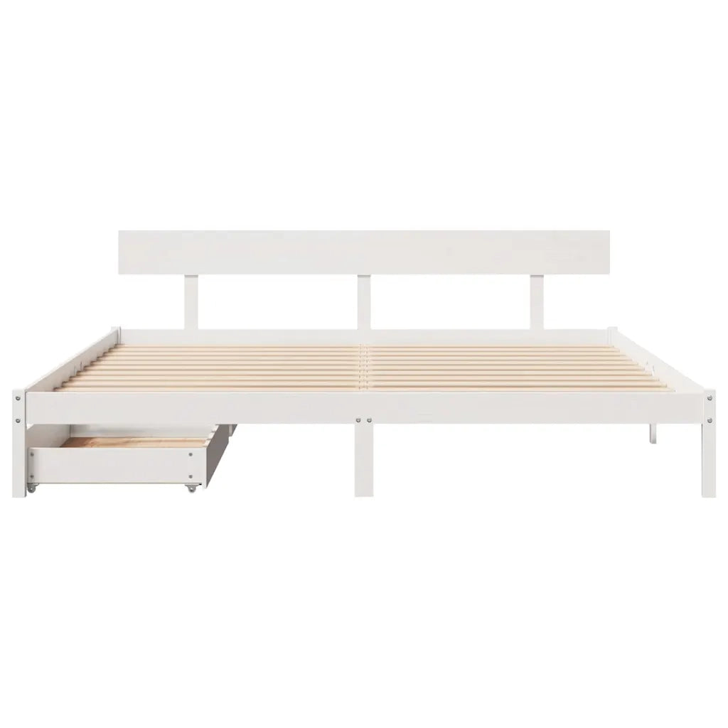 Letto senza Materasso Bianco 180x200 cm Legno Massello di Pino 3301521