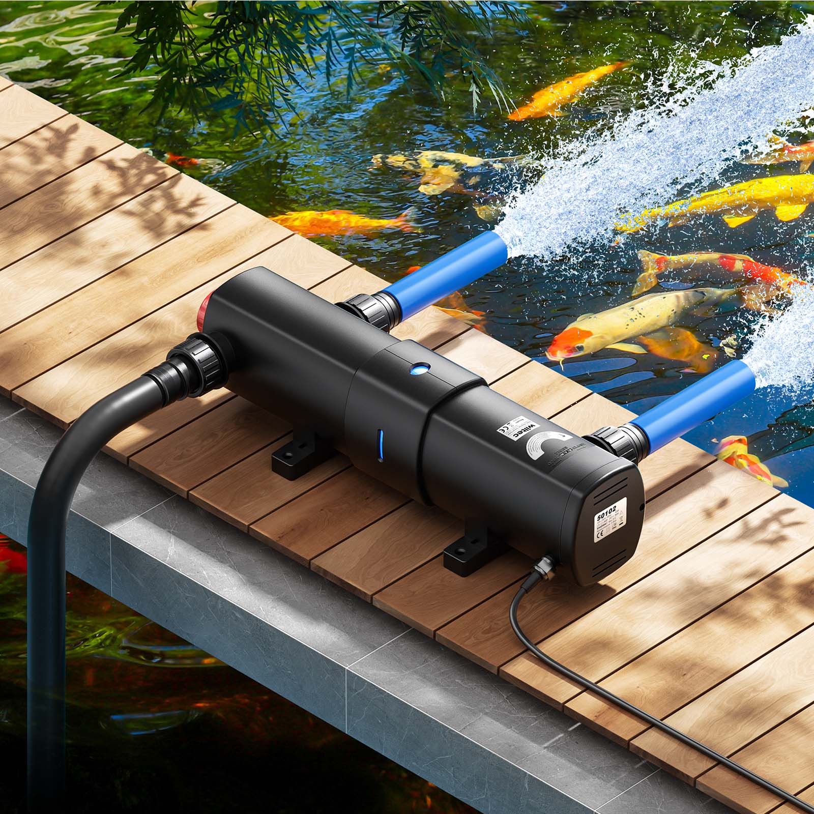 set per laghetti filtro 60000l Chiarificatore 36W Pompa NEO8000 70W