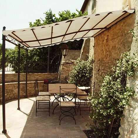 Pergola da Giardino addossata 3x4 in acciaio poliestere - MERLIN