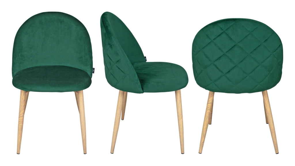 Sedia imbottita in velluto verde scuro - Sophie (2 pz) - SD30SOPM