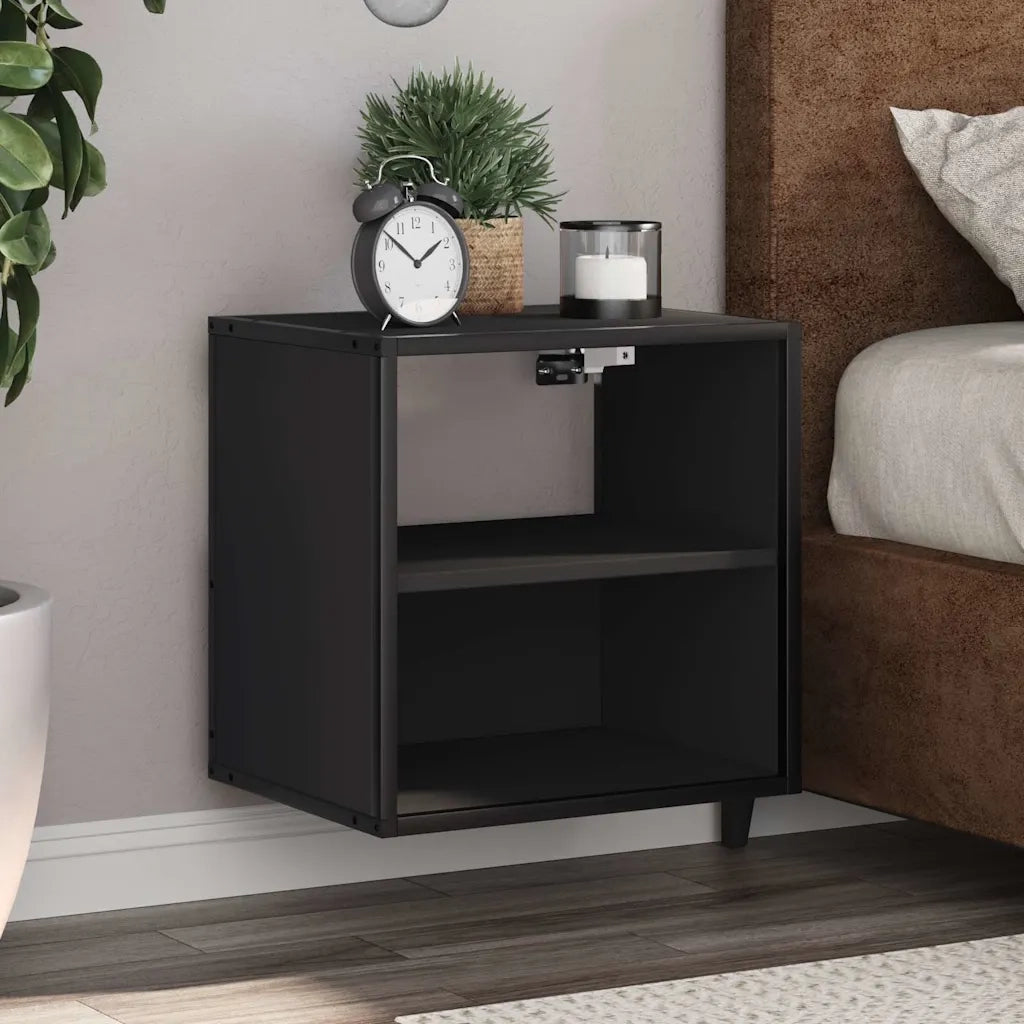 Comodini a Muro 2 pz-Set di 2 Tavolino da notte Nero 40x31x39,5 cm 521453