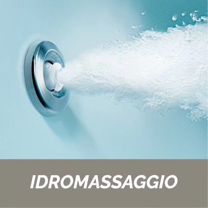 Vasca angolare cm 140x140 con idromassaggio e pannello mod. AMBRA