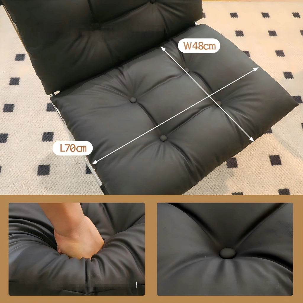 Poltrona con rivestimento rimovibile e gambe in cromo nero