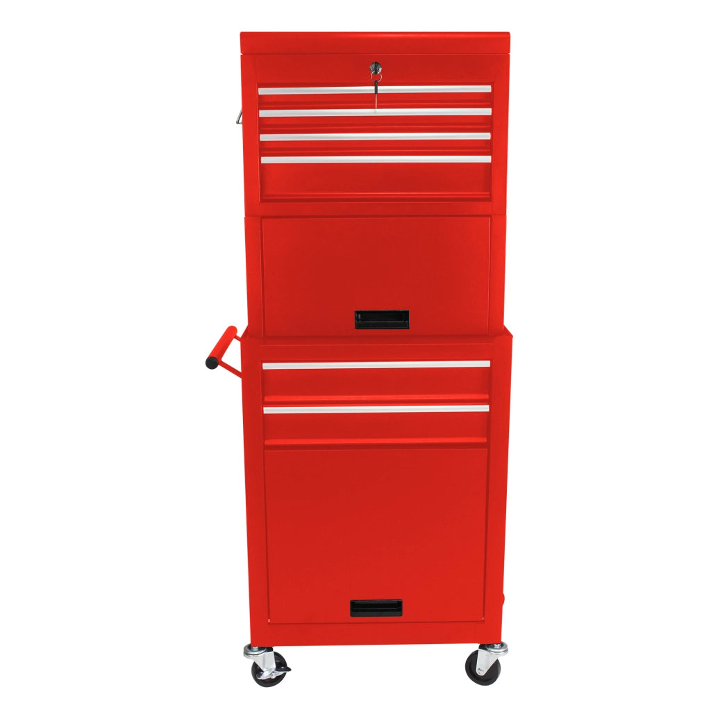 Carrello portautensili rosso in acciaio con 6 cassetti