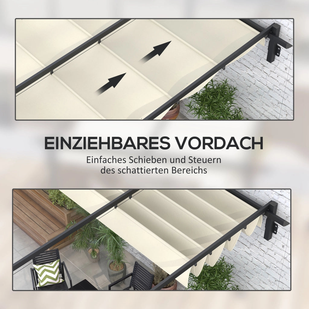 Gazebo pergola antivento 3 x 3 m con tetto regolabile colore crema perfetto per giardino e terrazzo