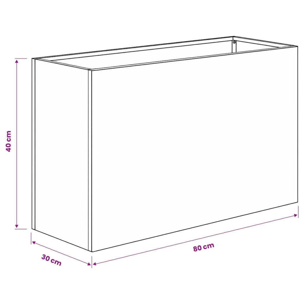 Vaso da giardino 2 pz Nero 80 x 30 x 40 cm 8005583