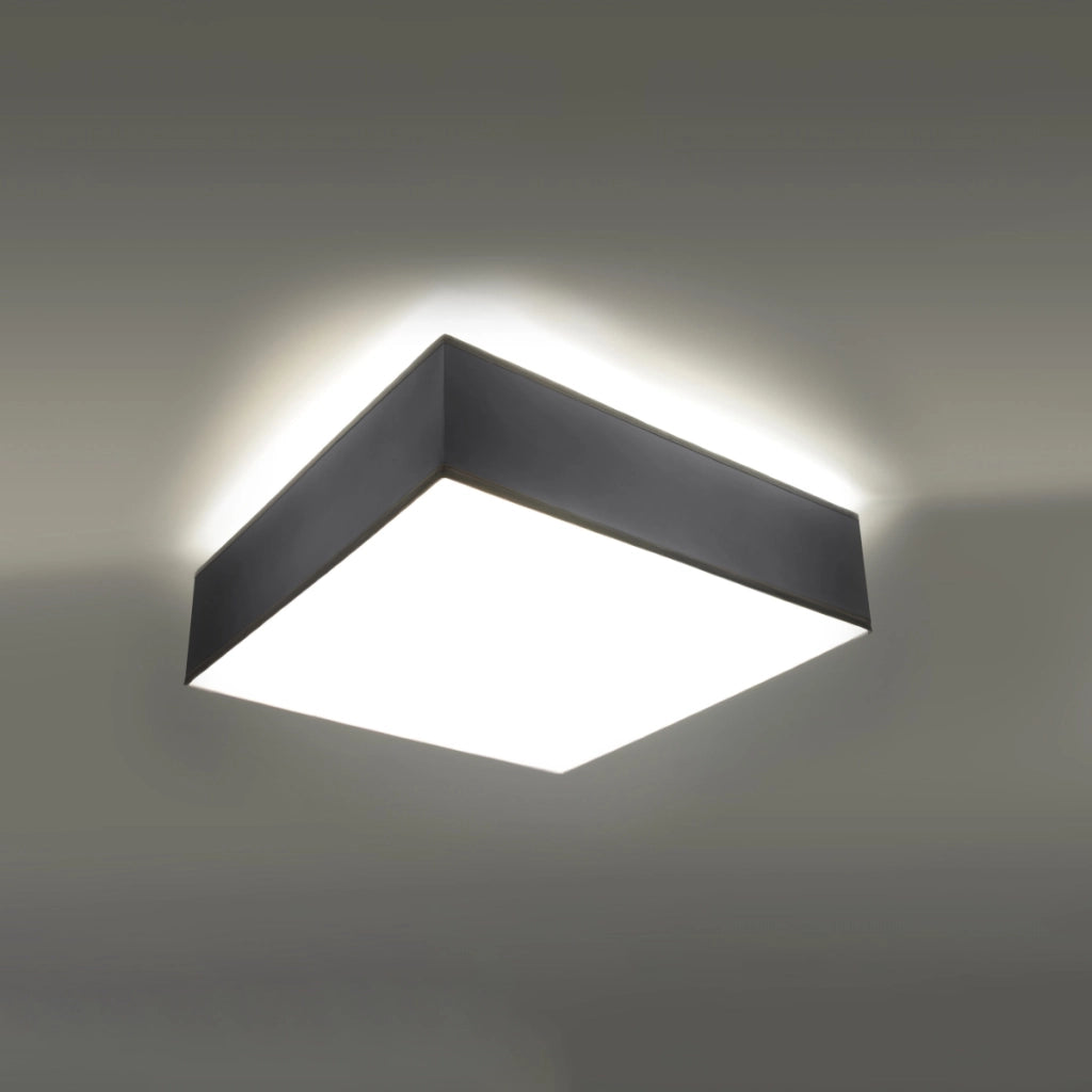 Lampada da soffitto HORUS in PVC grigio 2x15W LED E27 moderna minimalista quadrata