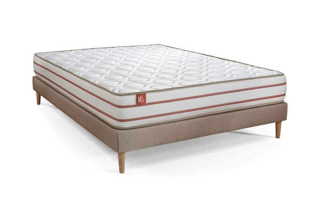 Pacchetto letto completo - Materasso 200x200cm + Box spring con doghe (kit) + 2 cuscini + Piumino - Le Doux