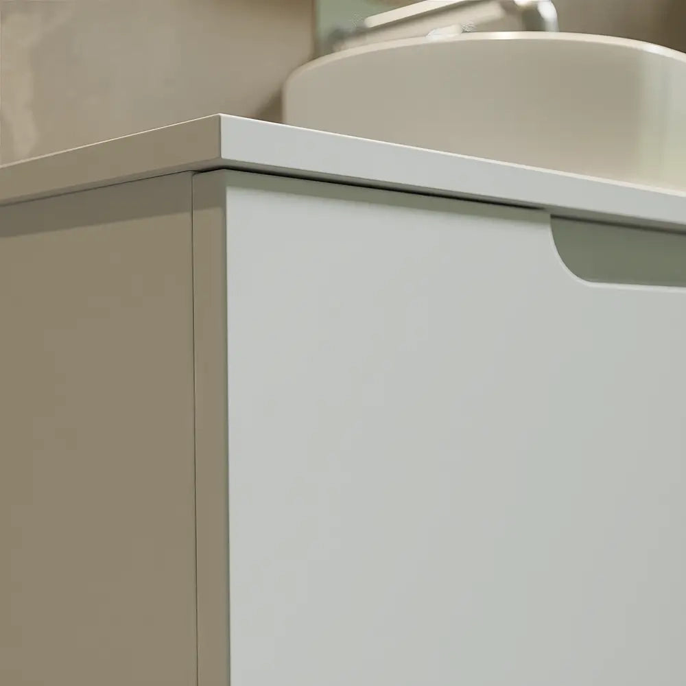 Mobile bagno sospeso 60 cm un cassetto bianco opaco con top  | Moor