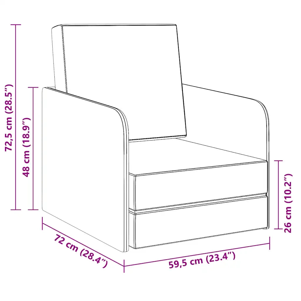 Poltrona Letto Convertibile Grigio Scuro in Tessuto 243649