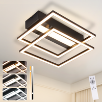 ZMH Lampada da soffitto LED 42W nera dimmerabile telecomando per cucina camera letto