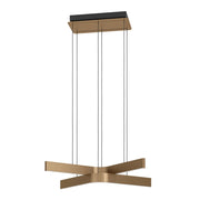 Lampadario Moderno Folcino-Z Alluminio Nero 2 Luci Led 18W 3720Lm Ip20
