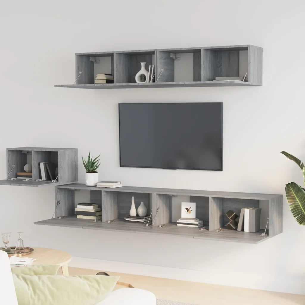Set di Mobili Porta TV 5 pz | Armadietto TV | Mobile Porta TV Grigio Sonoma in Legno Multistrato
