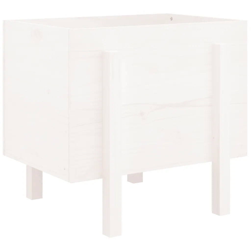 Fioriera da Giardino Bianca 62x50x57 cm Legno Massello di Pino 825206