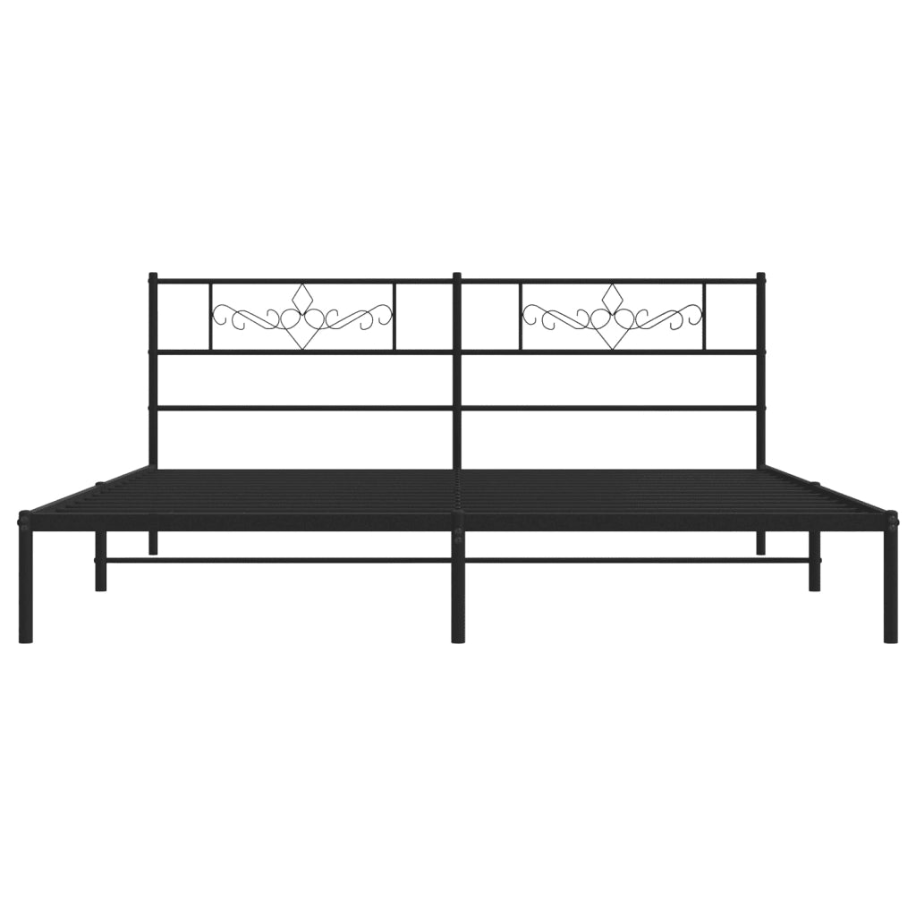 Giroletto con Testiera in Metallo Nero 180x200 cm 355271