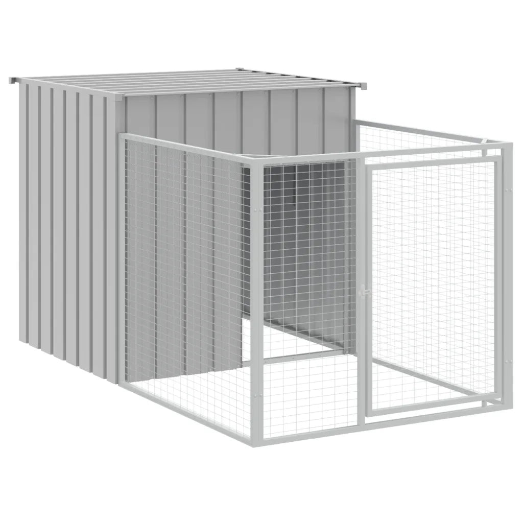 Casetta Cani Corsa Grigio Chiaro 110x609x110 cm Acciaio Zincato 3189085