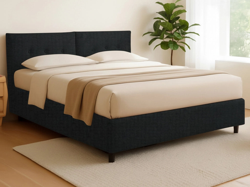 Bath, Letto Matrimoniale Sfoderabile Made in Italy, Grigio Scuro