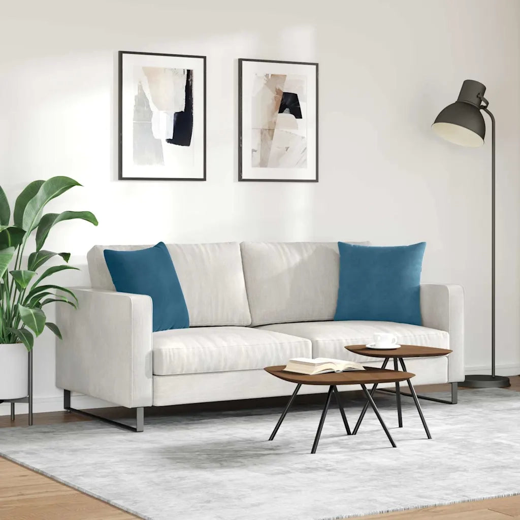 Cuscini da Divano 2 pcs Blu 45 x 45 cm Tessuto in Cords 42013927