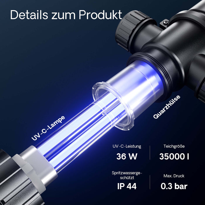 CUV-136 Chiarificatore UV per laghetto Sterilizzatore con lampada 36W