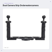 Maniglia per Fotocamera - Doppia Maniglia - Fotografia Subacquea - Cassetta in Alluminio - Viti 1/4 Pollici - Accessori - Peso 639 g - Fotocamera Subacquea