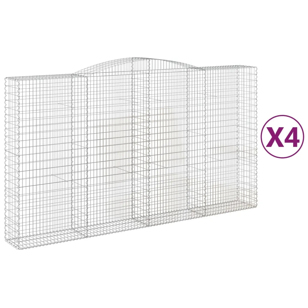 Cesti Gabbioni ad Arco 4 pz 400x50x220/240 cm Ferro Zincato 3147076