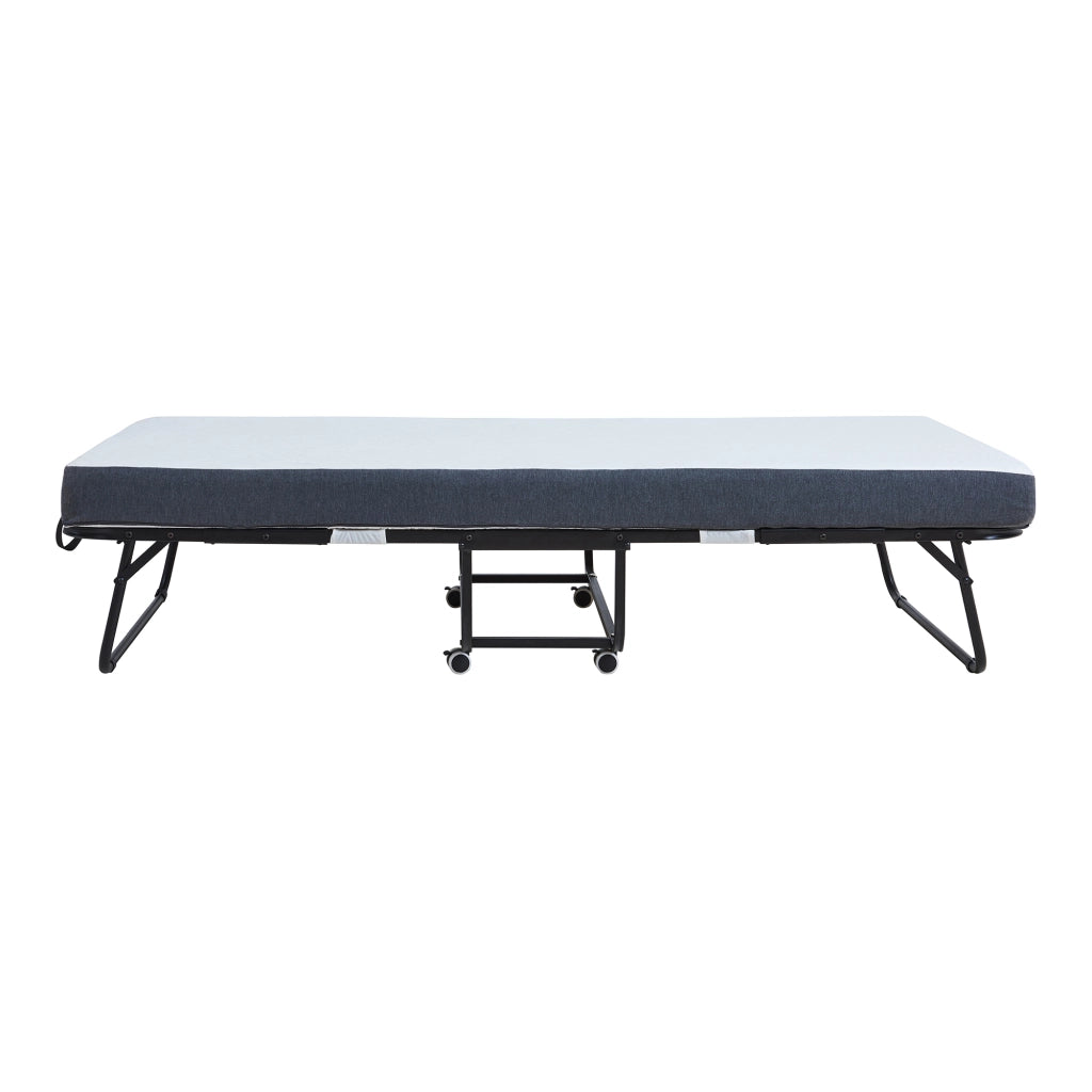Letto Pieghevole Borjavle con Materasso in Schiuma a Memoria 90x200 cm Brandina Singola con Rotelle [en.casa]