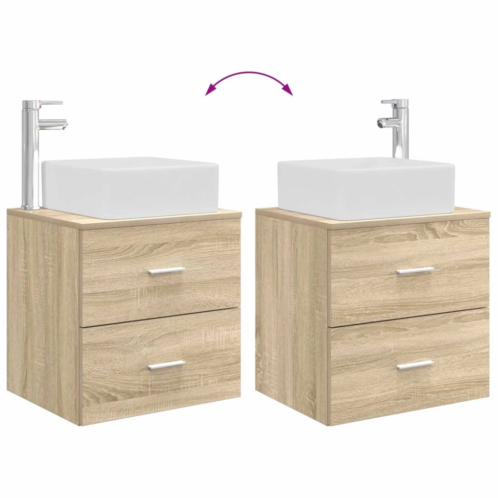 Set di mobili per il bagno 2 pz Rovere Sonoma 3403978