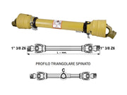 Albero cardanico categoria 1 Eurocardan profilo triangolare spinato - 1500 mm