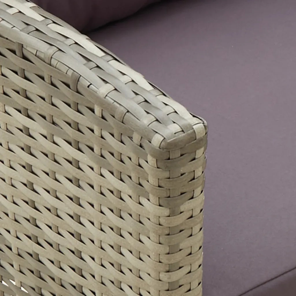 Sedia da Giardino con Cuscini in Polyrattan Grigio 316872