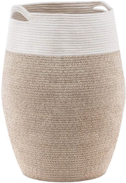 Cestino per bucato 105 litri - Cestino per bucato con coperchio - Tela di cotone intrecciata - Dimensioni oversized 49 x 65 cm - Maniglione morbido - Design unico - Cestino per bucato