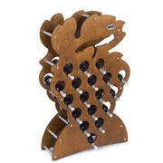CANTINETTA IN LEGNO PORTA BOTTIGLIE VINO MODELLO GRAPPOLO 18 BOTTIGLIE FINITURA NOCE L.75 x P,25 x H.120 100% FABBRICATO IN ITALIA