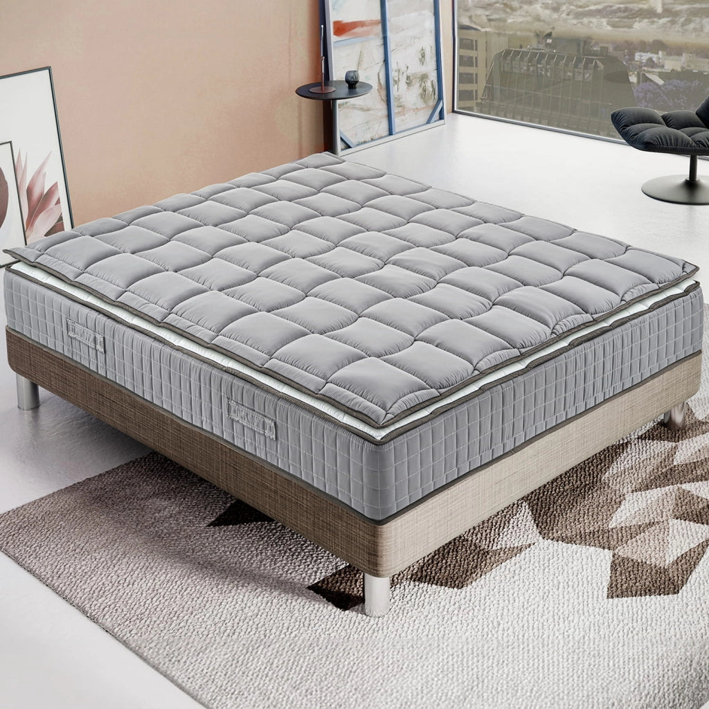 Materasso Matrimoniale 160x190 Molle progressive - Alto 27 cm - Ortopedico - Sfoderabile - con topper Memory in OMAGGIO