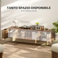 Mobile Porta TV Sospeso fino 65" con 3 Armadietti in Stile Industriale, Marrone Rustico